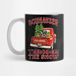 Christmas Schnauzer Through The Snow Dog Santa Truck Tree Mug